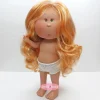 Poupée Nines d'Onil 30 cm - Mia aux cheveux roux ondulés avec mèches - Sans vêtements