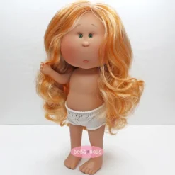 Poupée Nines d'Onil 30 cm - Mia aux cheveux roux ondulés avec mèches - Sans vêtements