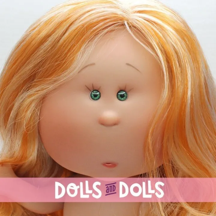 Poupée Nines d'Onil 30 cm - Mia aux cheveux roux ondulés avec mèches - Sans vêtements