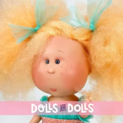 Poupée Nines d'Onil 30 cm - Mia Cotton avec cheveux orange et mascotte