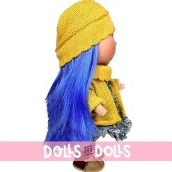Poupée Nines d'Onil 30 cm - Mia aux cheveux bleus et à la tenue jaune