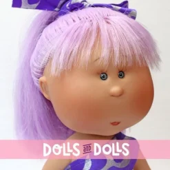 Poupée Nines d'Onil 30 cm - Mia summer avec des cheveux lilas et un maillot de bain