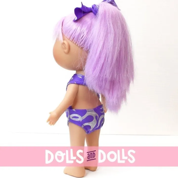 Poupée Nines d'Onil 30 cm - Mia summer avec des cheveux lilas et un maillot de bain