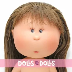 Poupée Nines d'Onil 30 cm - Mia brune avec une frange - Sans vêtements