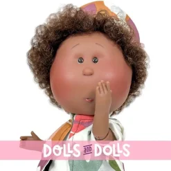 Poupée Nines d'Onil 30 cm - Mio ARTICULÉE - avec cheveux bruns avec des motifs naturels