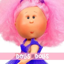 Poupée Nines d'Onil 30 cm - Mia Cotton avec cheveux roses et mascotte