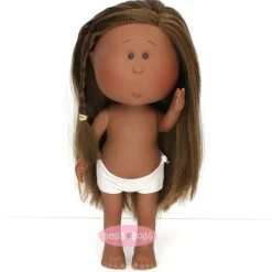 Poupée Nines d'Onil 30 cm - Mia noire aux cheveux raides - Sans vêtements