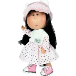 Poupée Nines d'Onil 30 cm - Mia asiatique avec robe et chapeau à pois