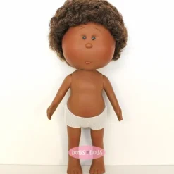 Poupée Nines d'Onil 30 cm - Mio afro-américaine aux cheveux bruns bouclés - Sans vêtements