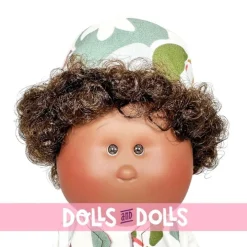 Poupée Nines d'Onil 30 cm - Mio avec cheveux bruns avec des motifs naturels