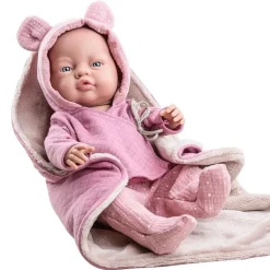 Poupée Paola Reina 45 cm - Bebita avec couverture rose