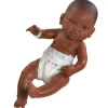 Poupée Paola Reina 45 cm - Bebita nouveau-né - Fille noire avec couche