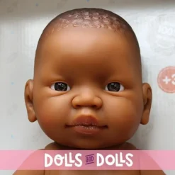 Poupée Paola Reina 45 cm - Bebita nouveau-né - Fille noire avec couche