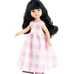 Poupée Paola Reina 32 cm - Las Amigas - Carina en robe à carreaux rose