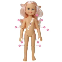 Poupée Paola Reina 32 cm - Las Amigas Articulée - Carina dans une robe violette à fleurs