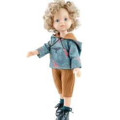 Poupée Paola Reina 32 cm - Las Amigas - Luis avec un ensemble de dinosaures