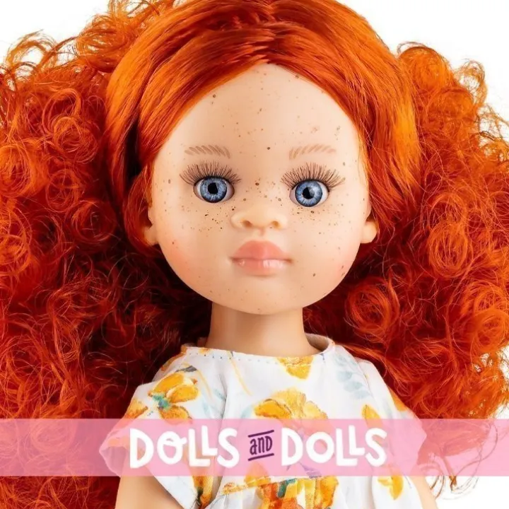 Poupée Paola Reina 32 cm - Las Amigas - Virgi en robe à fleurs orange