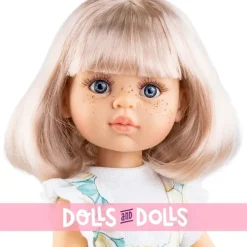 Poupée Paola Reina 32 cm - Las Amigas - Rosa avec une robe à fleurs jaunes et bleues