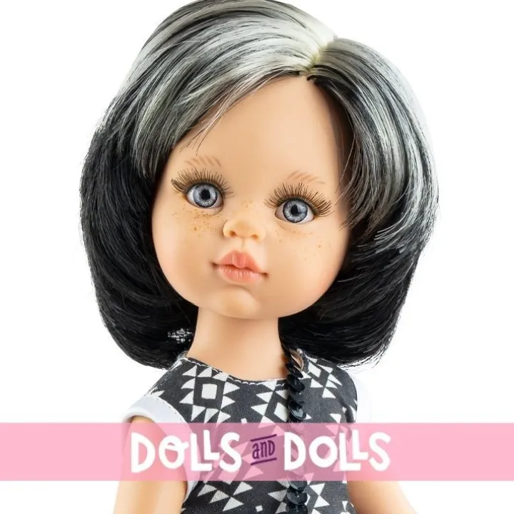 Poupée Paola Reina 32 cm - Las Amigas Funky - Ani dans une robe noire aux formes géométriques