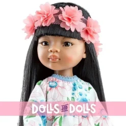 Poupée Paola Reina 32 cm - Las Amigas - Meily avec robe à fleurs et ours en peluche