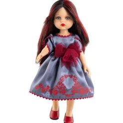 Poupée Paola Reina 32 cm - Las Amigas Funky - Estíbaliz en robe bleue avec des décorations rouges