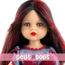 Poupée Paola Reina 32 cm - Las Amigas Funky - Estíbaliz en robe bleue avec des décorations rouges