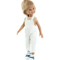 Poupée Paola Reina 32 cm - Las Amigas - Martin en salopette blanche et T-shirt beige