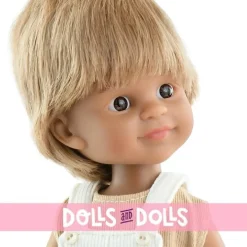 Poupée Paola Reina 32 cm - Las Amigas - Martin en salopette blanche et T-shirt beige