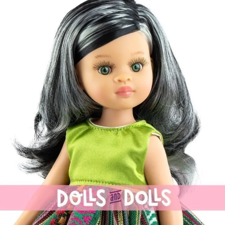 Poupée Paola Reina 32 cm - Las Amigas Funky - Kechu dans une robe aux bordures brodées