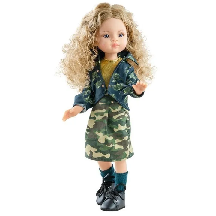 Poupée Paola Reina 32 cm - Las Amigas Articulée - Manica avec tenue imprimée militaire