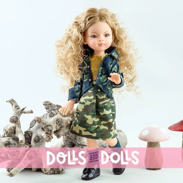 Poupée Paola Reina 32 cm - Las Amigas Articulée - Manica avec tenue imprimée militaire