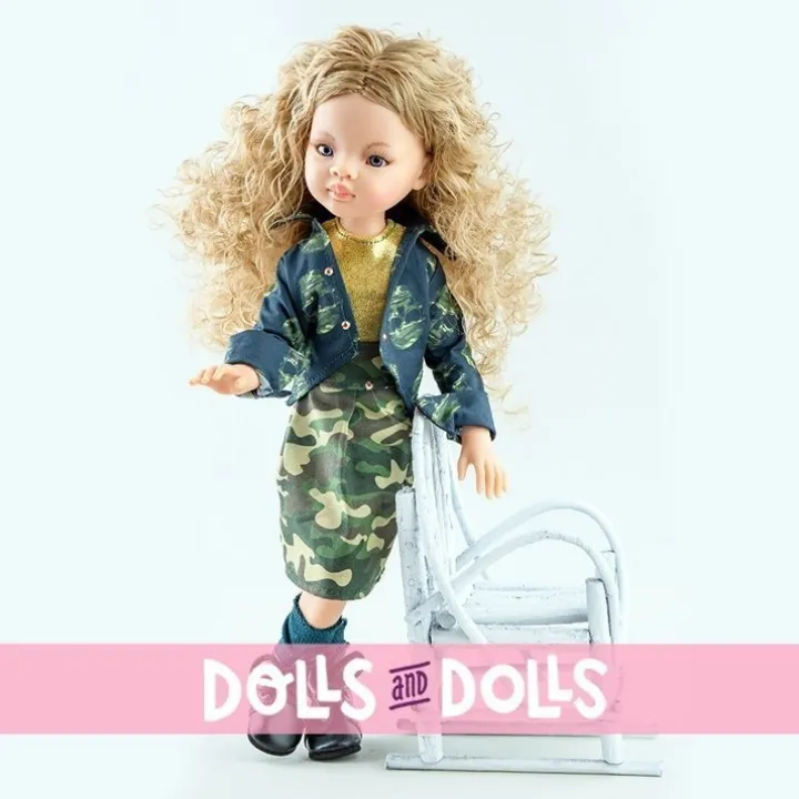 Poupée Paola Reina 32 cm - Las Amigas Articulée - Manica avec tenue imprimée militaire
