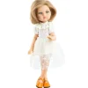 Poupée Paola Reina 32 cm - Las Amigas Articulée - Carla en robe blanche brodée de fleurs