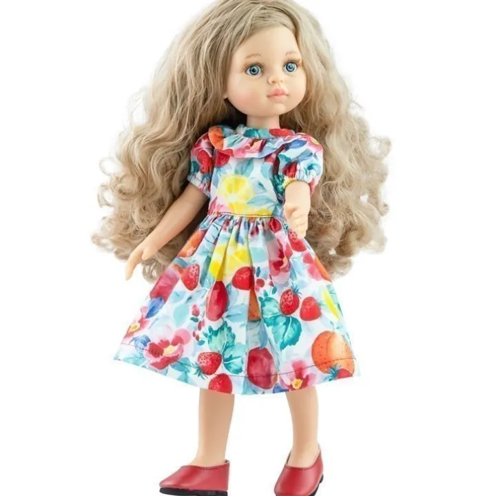 Poupée Paola Reina 32 cm - Las Amigas - Carla avec une robe de fruits et de fleurs
