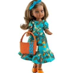 Poupée Paola Reina 32 cm - Las Amigas Articulée - Salu avec robe à imprimé naturel