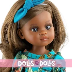 Poupée Paola Reina 32 cm - Las Amigas Articulée - Salu avec robe à imprimé naturel