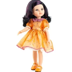 Poupée Paola Reina 32 cm - Las Amigas - Carina en robe orange avec des cœurs