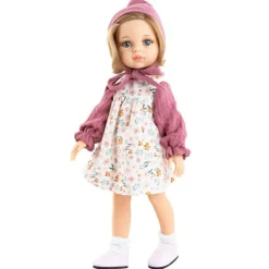 Poupée Paola Reina 32 cm - Las Amigas - Carla avec robe à fleurs et capuche rose