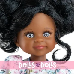 Poupée Paola Reina 32 cm - Las Amigas - Cleo avec une robe à fleurs bleues et des chaussures bleues