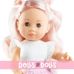 Poupée Paola Reina 45 cm - Soy tú - Belén en robe blanche et rose