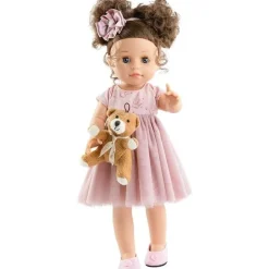 Poupée Paola Reina 45 cm - Soy tú - Ani avec robe à couronne et ours en peluche