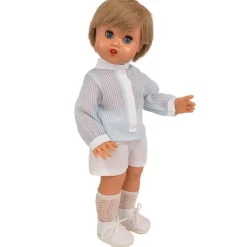 Poupées Mariquita Pérez et Juanín Pérez 50 cm - Robe jaune 2024 + Chemise à rayures 2024