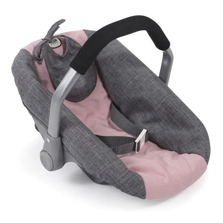 Siège auto pour poupée de 46 cm - Bayer Chic 2000 - Rose-Gris