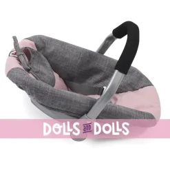 Siège auto pour poupée de 46 cm - Bayer Chic 2000 - Rose-Gris