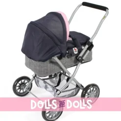 Smarty petit landau pour poupée 57 cm - Bayer Chic 2000 - Navy-Grey