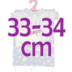 Tenue de poupée Antonio Juan 33-34 cm - Ensemble couverture étoile bleue, corps à pois blancs et bonnet