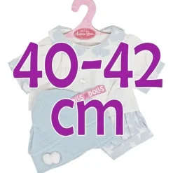 Tenue de poupée Antonio Juan 40-42 cm - Tenue imprimée étoile bleue et blanche avec chapeau