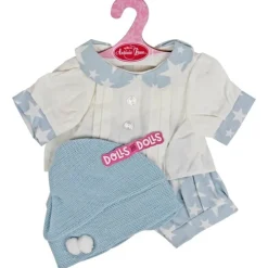 Tenue de poupée Antonio Juan 40-42 cm - Tenue imprimée étoile bleue et blanche avec chapeau