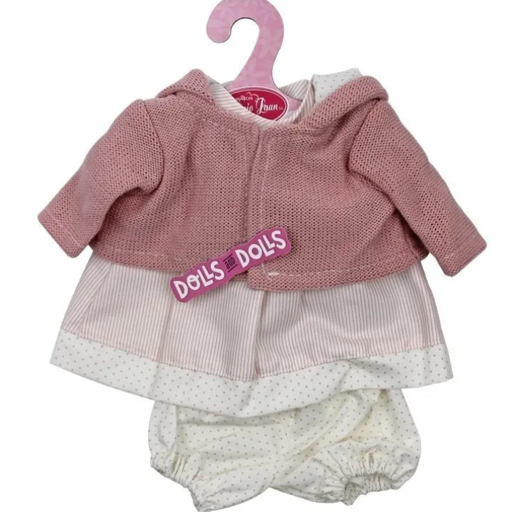 Tenue de poupée Antonio Juan 33-34 cm - Ensemble pois et rayures roses avec veste