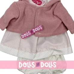Tenue de poupée Antonio Juan 33-34 cm - Ensemble pois et rayures roses avec veste